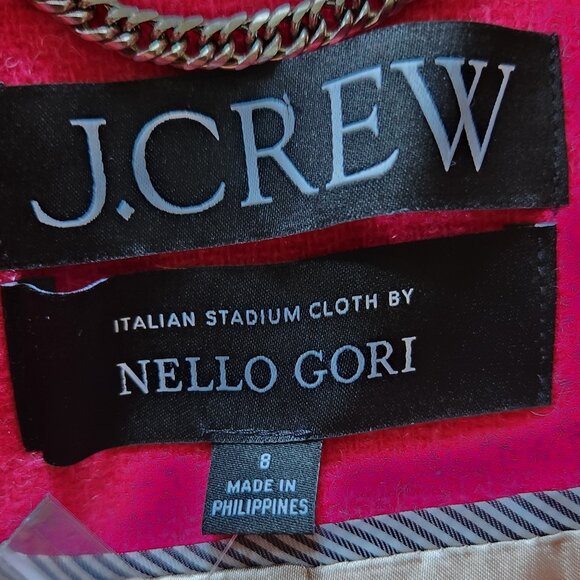 NWT J. Crew Italian Stadium Cloth Nello Gori Wool double breasted coat Sz 8 - Picture 12 of 16